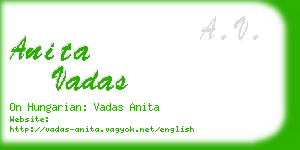 anita vadas business card